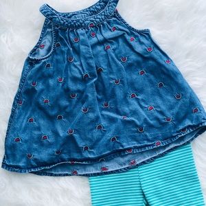 Cat & Jack 2T watermelon outfit